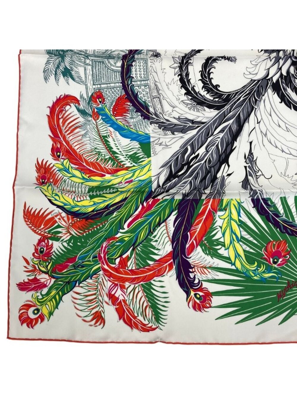 Hermes Carre 90 Mythiques Phoenix Silk Scarf White Multicolor - Picture 3 of 10